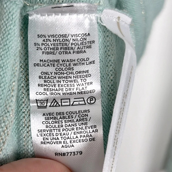 Ann Taylor NEW Women’s XL Shimmer Stripe Crew Neck‎ Pullover Sweater - Picture 4 of 6